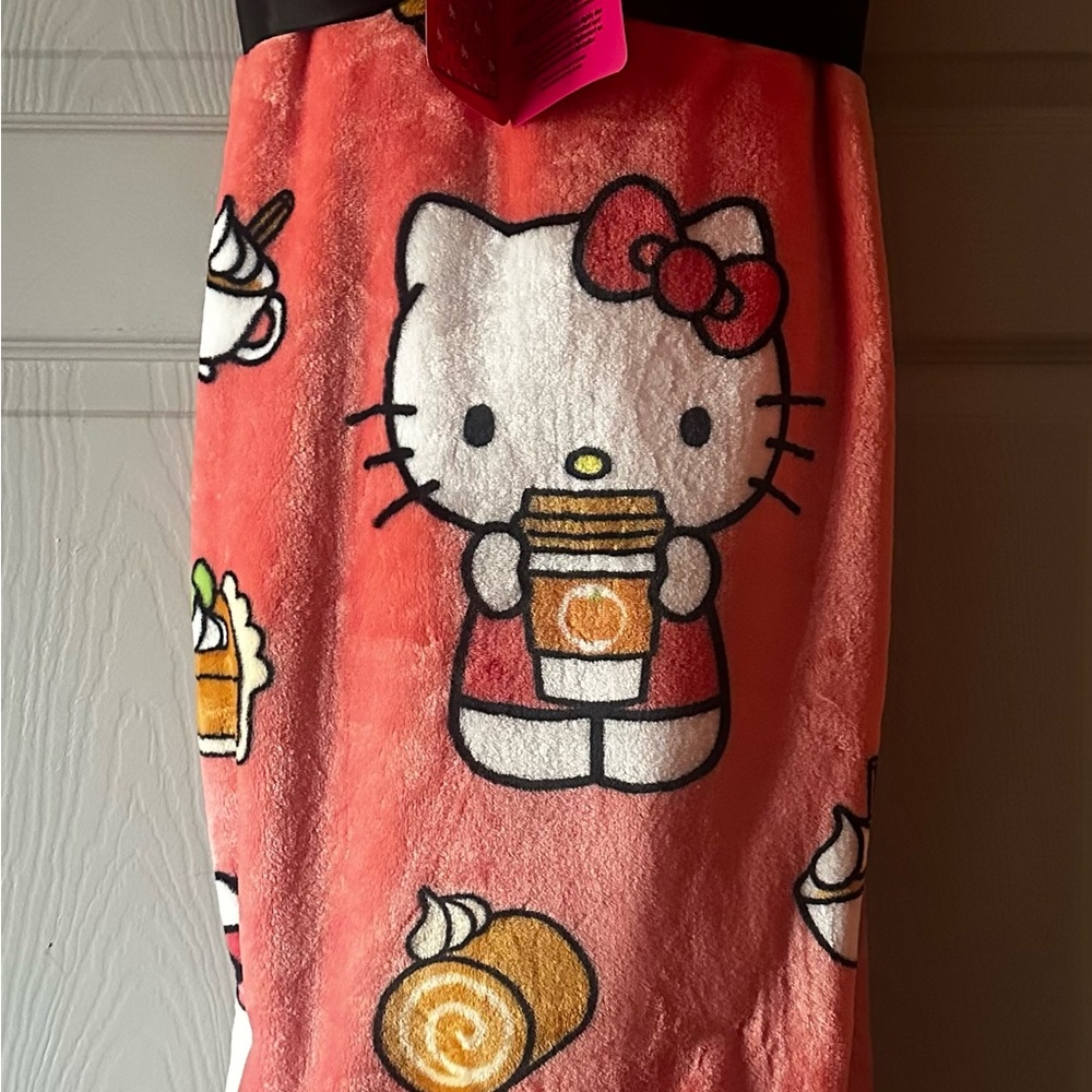 Hello Kitty Fall Pumpkin Spice Coffee Blanket Throw 60” x 70” NWT RARE